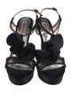 Badgley Mischka Satin T-Strap Sandals