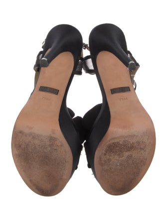 Badgley Mischka Satin T-Strap Sandals