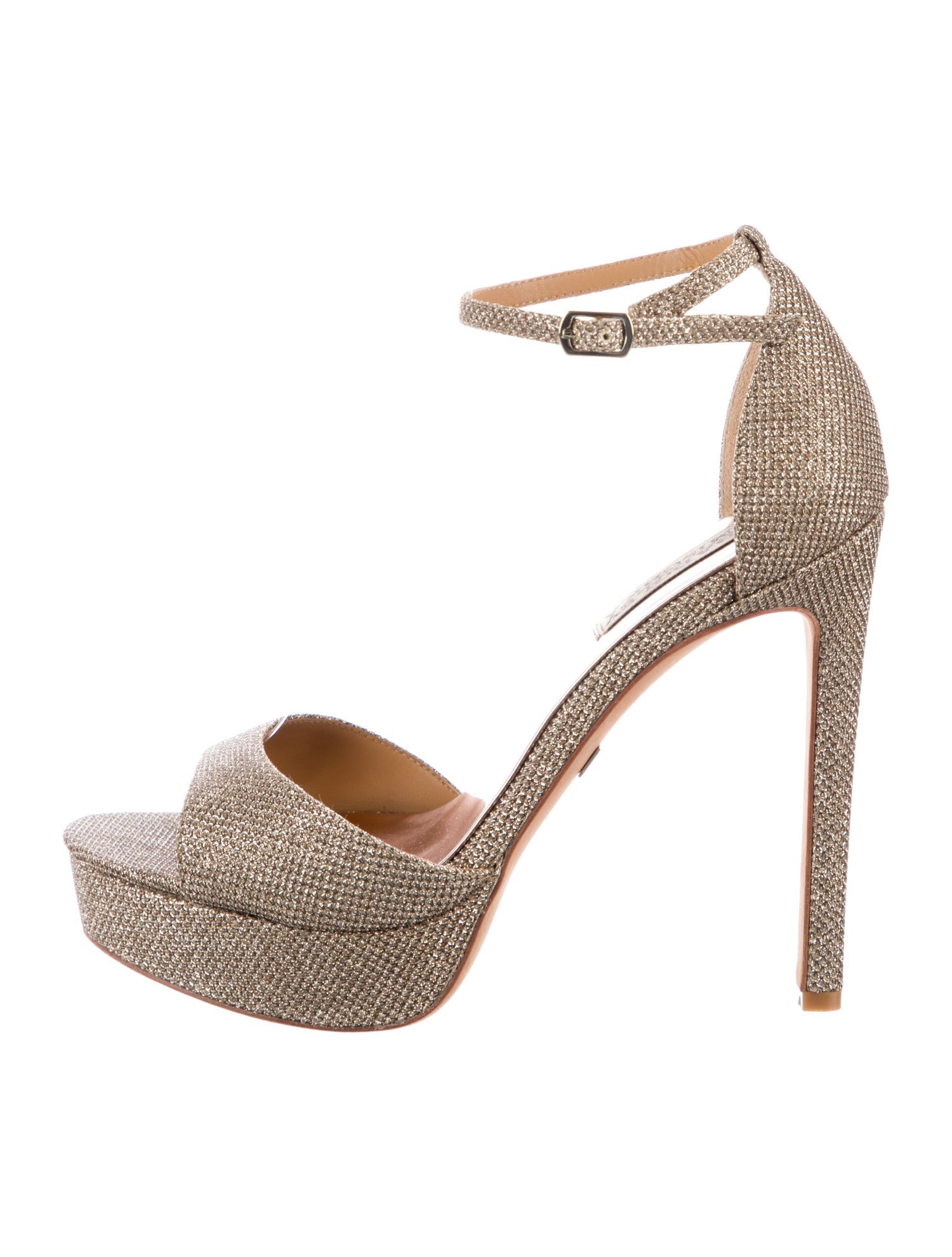 Badgley Mischka Glitter Crystal Embellishments Sandals