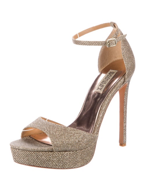 Badgley Mischka Glitter Crystal Embellishments Sandals