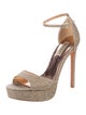 Badgley Mischka Glitter Crystal Embellishments Sandals