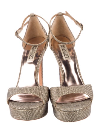 Badgley Mischka Glitter Crystal Embellishments Sandals