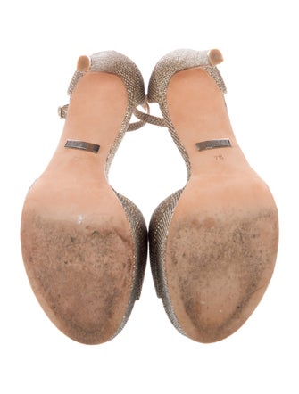 Badgley Mischka Glitter Crystal Embellishments Sandals