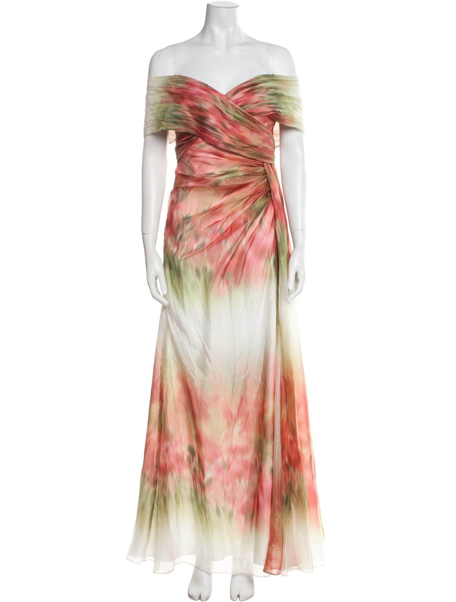 Badgley Mischka Printed Long Dress