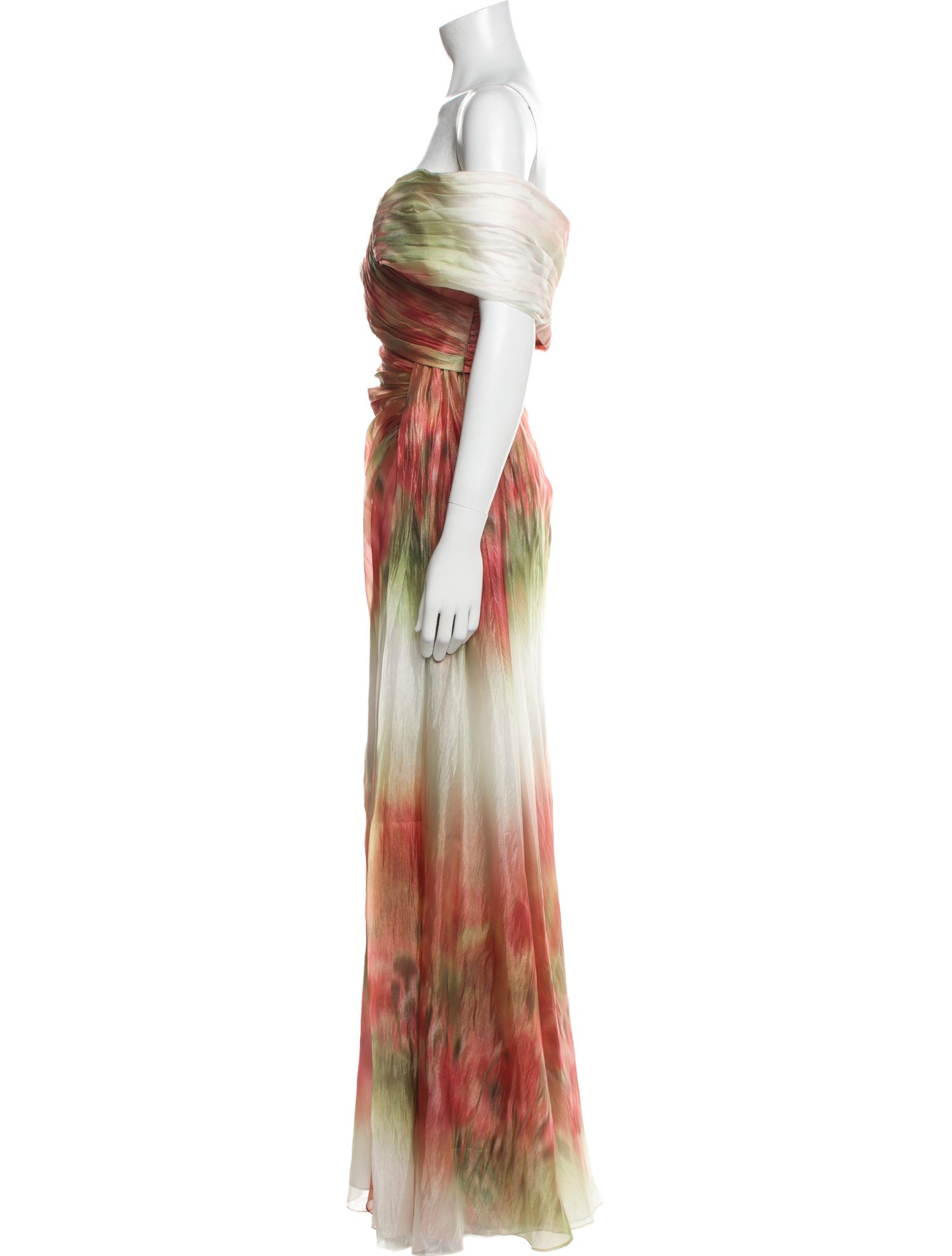 Badgley Mischka Printed Long Dress