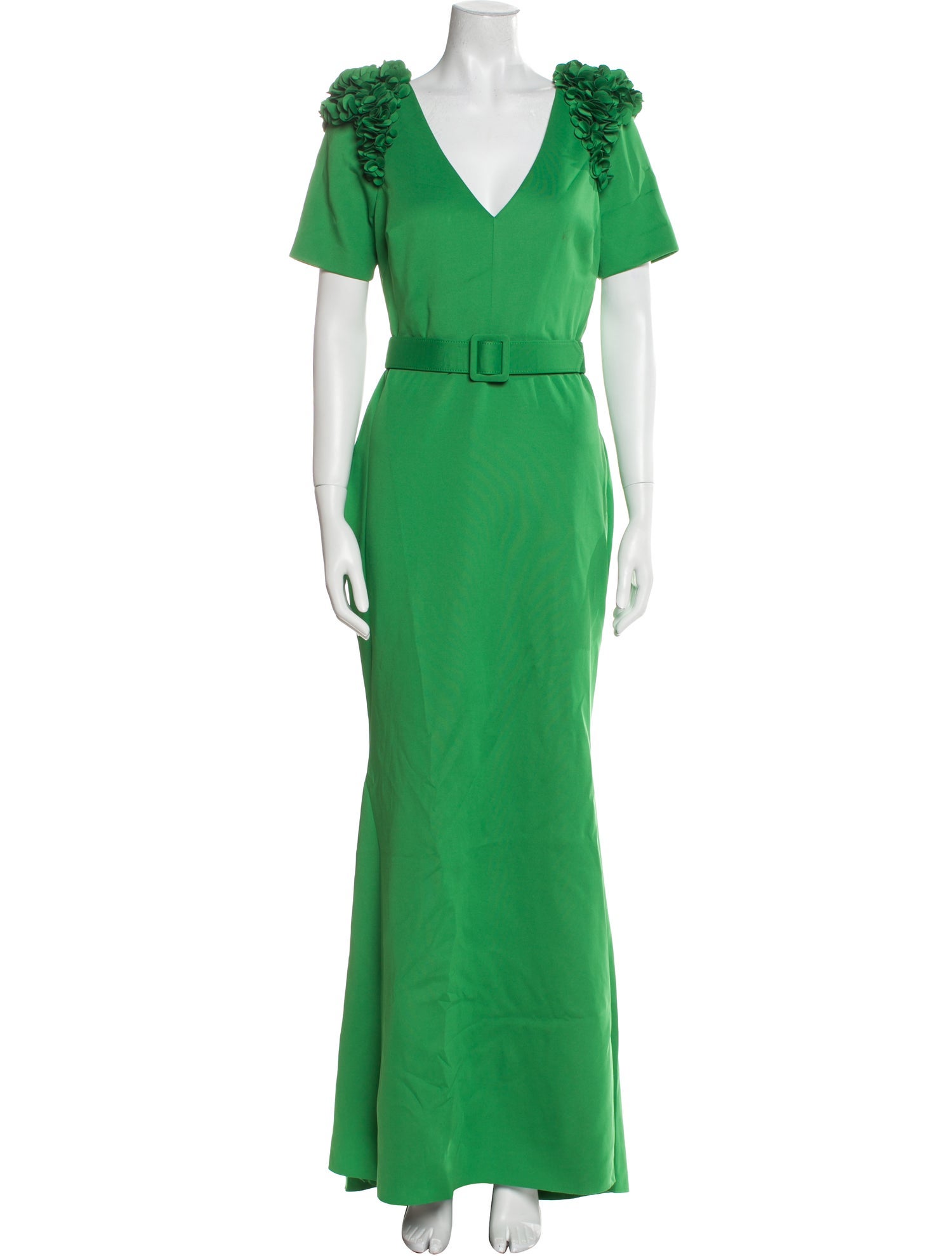 Badgley Mischka V-Neck Long Dress