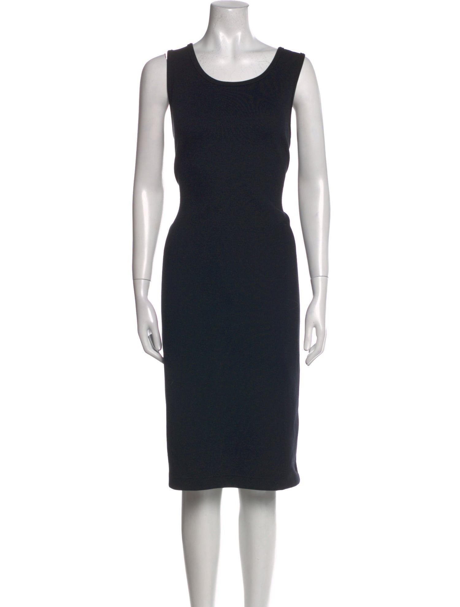 Badgley Mischka Scoop Neck Midi Length Dress