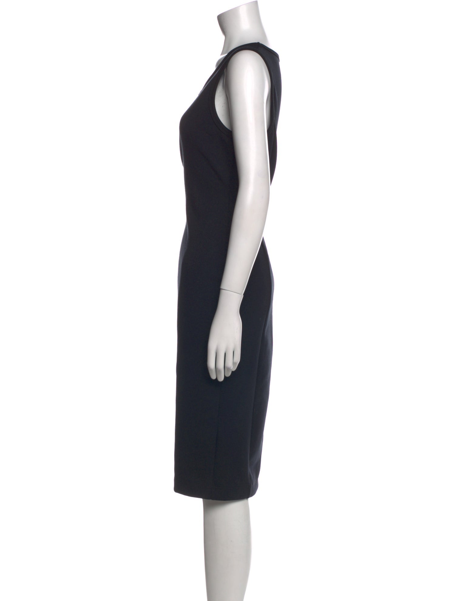 Badgley Mischka Scoop Neck Midi Length Dress