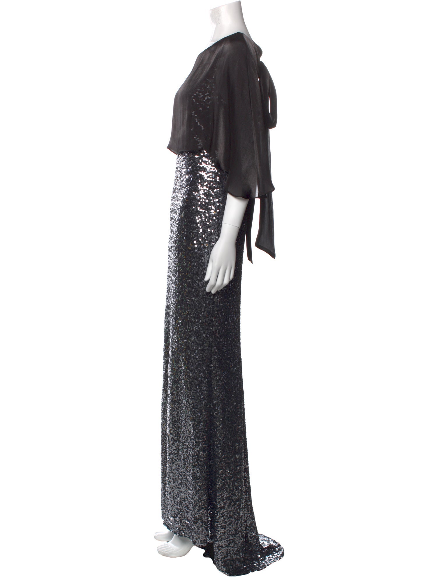 Badgley Mischka Crew Neck Long Dress w/ Tags