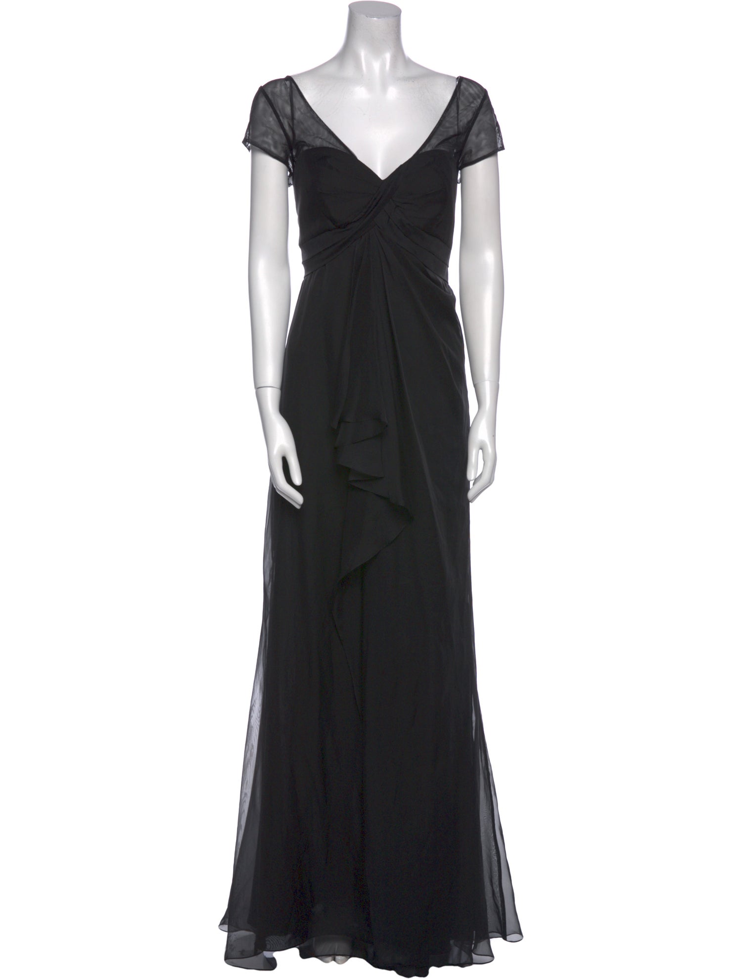 Badgley Mischka V-Neck Long Dress