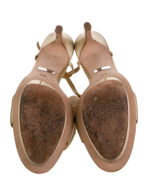 Badgley Mischka Satin Ruffle Embellishment T-Strap Sandals