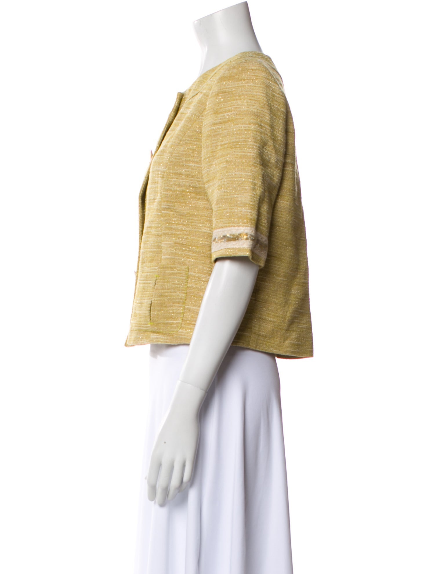 Badgley Mischka Linen Tweed Pattern Evening Jacket
