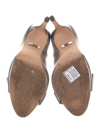 Badgley Mischka Leather Crystal Embellishments Sandals