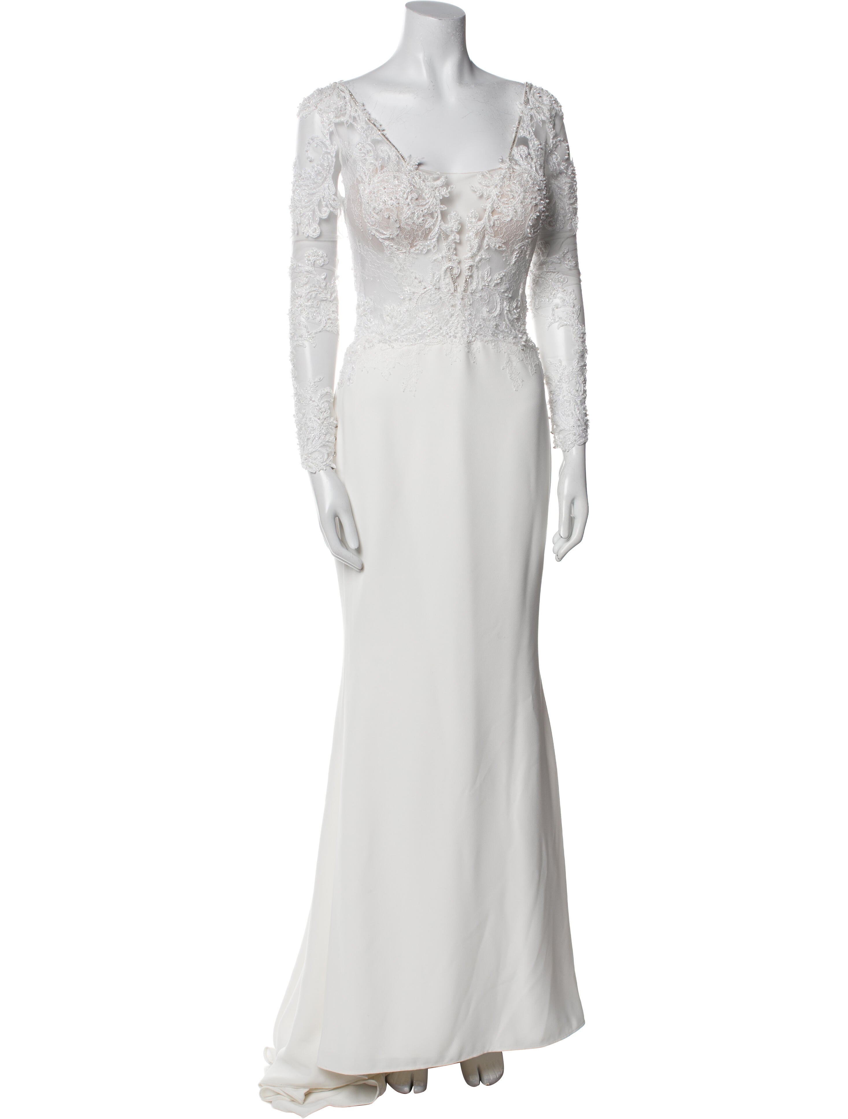Badgley Mischka V-Neck Long Dress