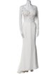Badgley Mischka V-Neck Long Dress