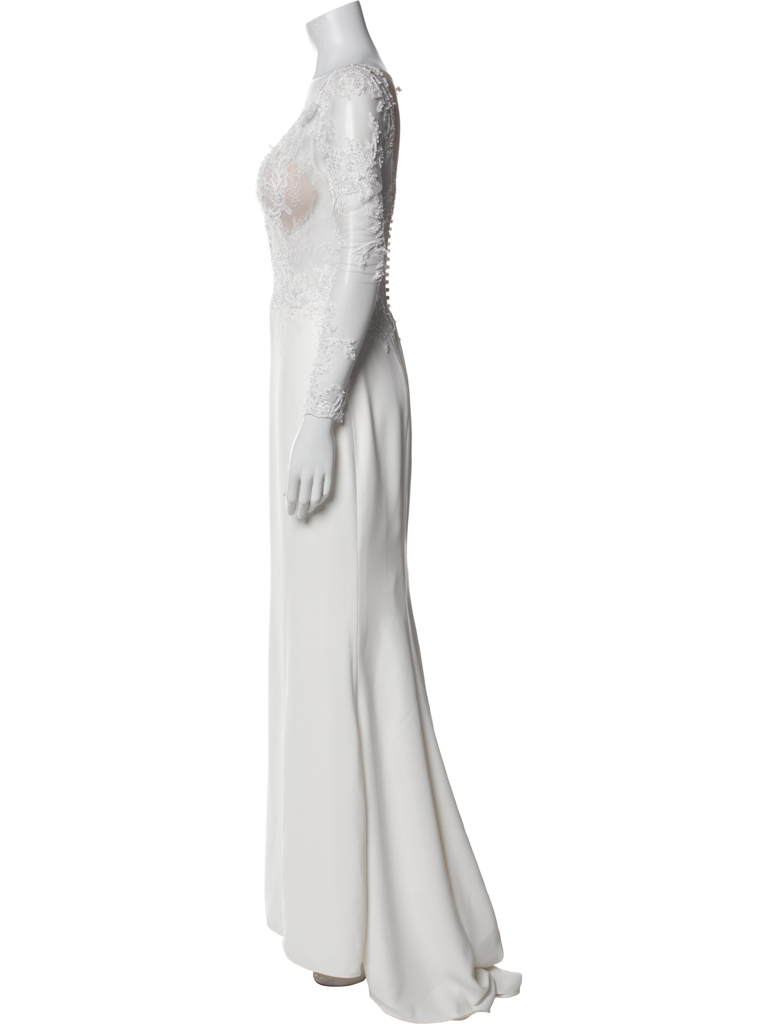 Badgley Mischka V-Neck Long Dress