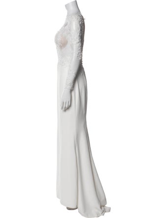Badgley Mischka V-Neck Long Dress
