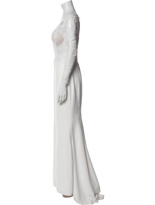 Badgley Mischka V-Neck Long Dress