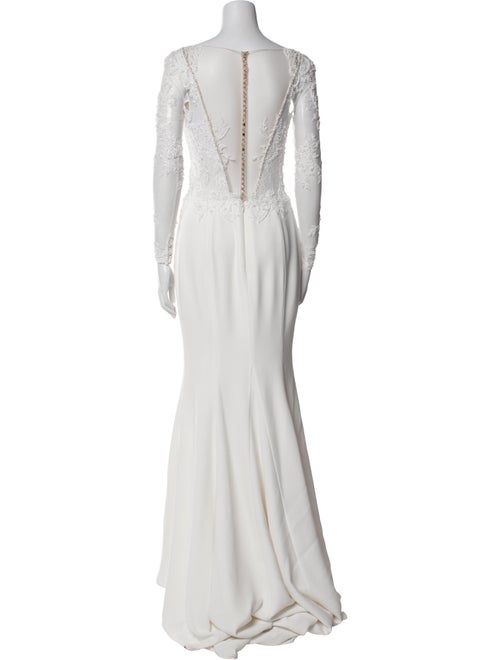 Badgley Mischka V-Neck Long Dress