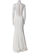 Badgley Mischka V-Neck Long Dress