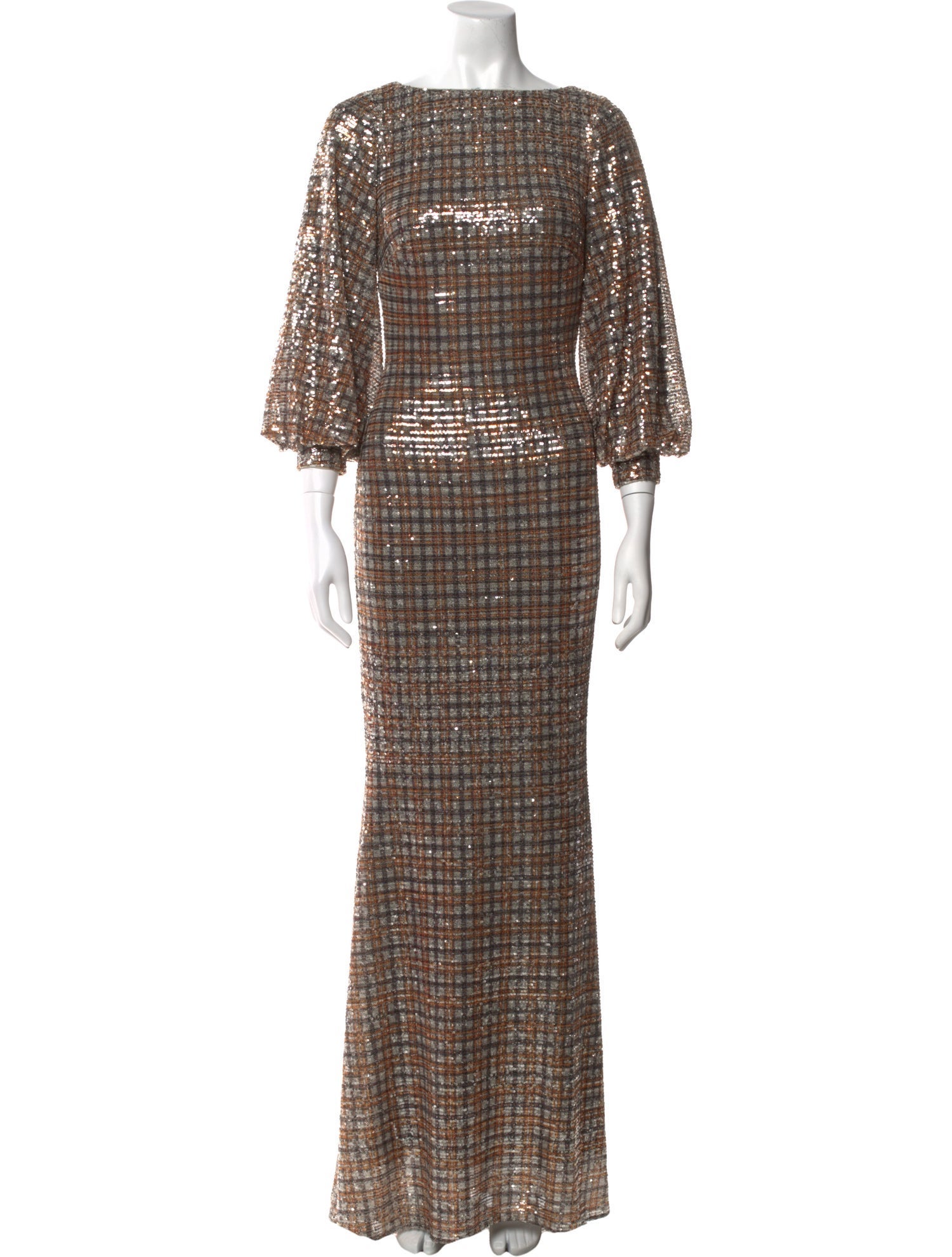 Badgley Mischka Printed Long Dress w/ Tags