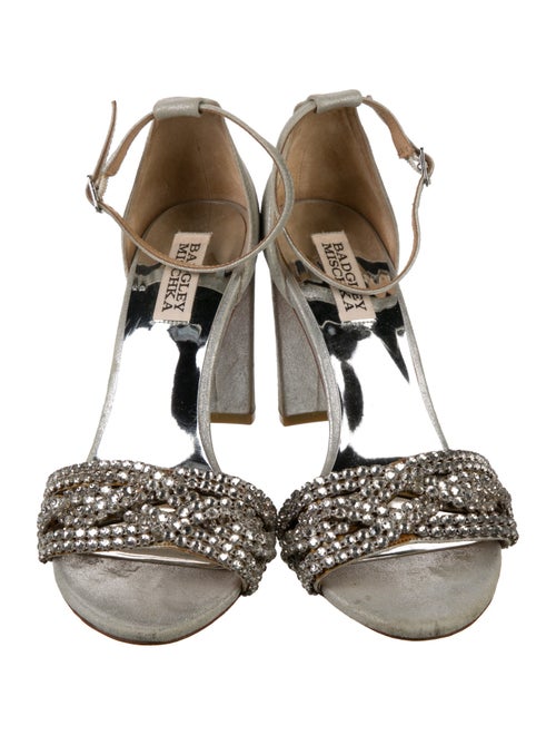 Badgley Mischka Leather Animal Print Sandals