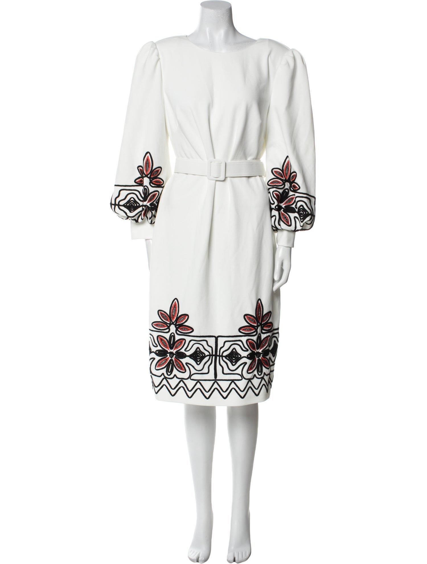 Badgley Mischka Printed Knee-Length Dress w/ Tags