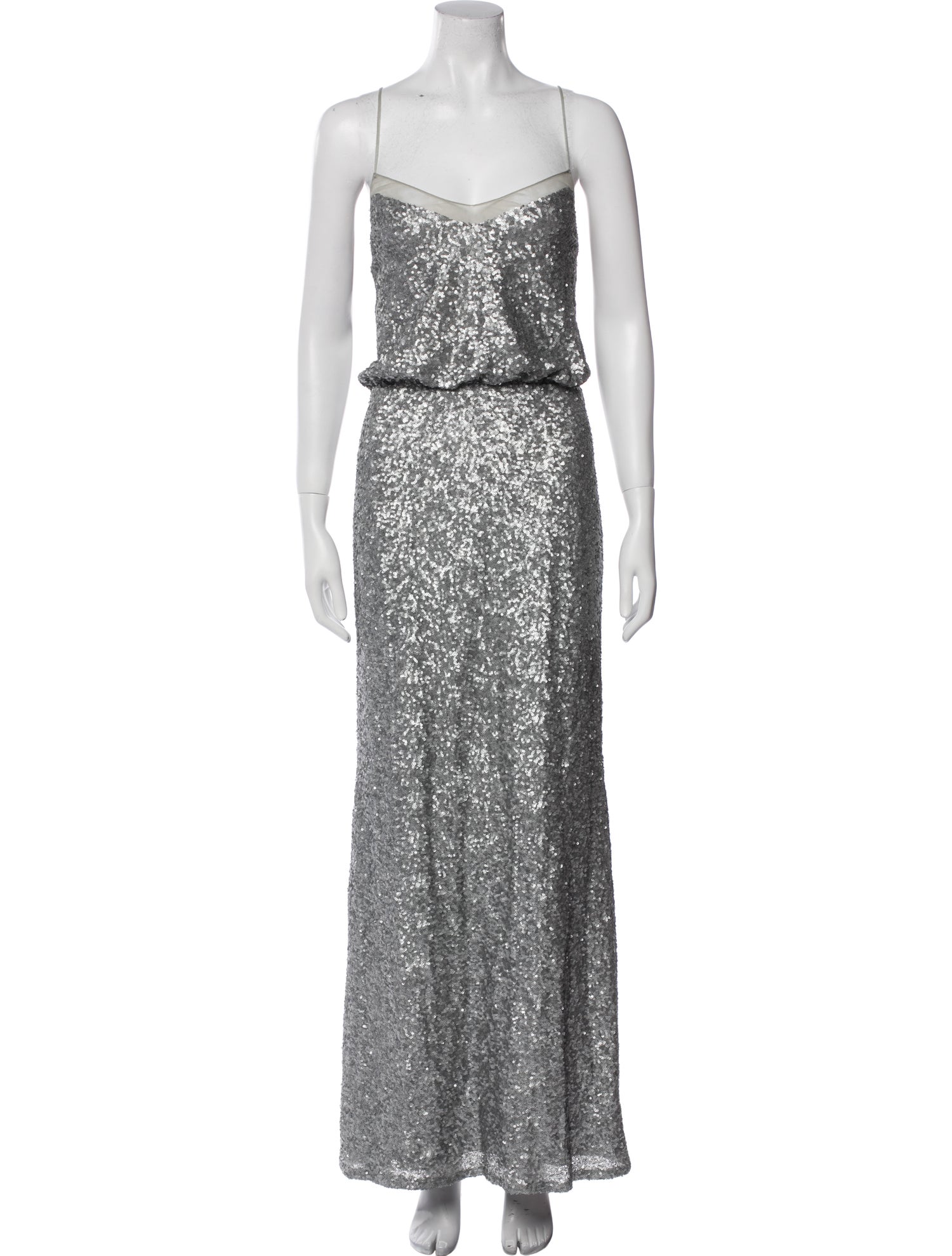 Badgley Mischka Square Neckline Long Dress