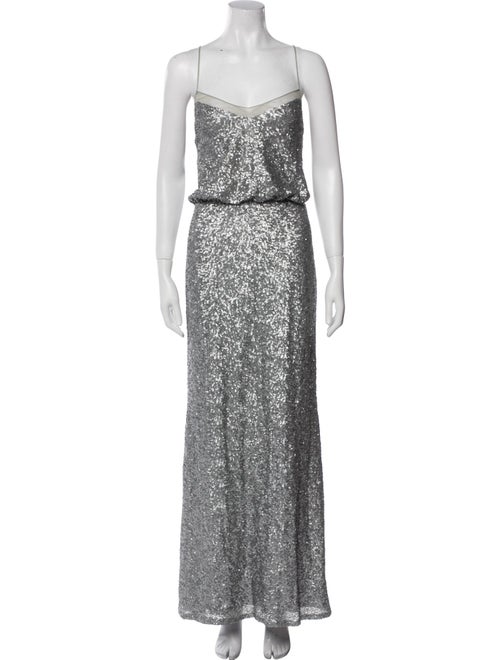 Badgley Mischka Square Neckline Long Dress