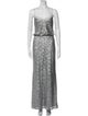 Badgley Mischka Square Neckline Long Dress