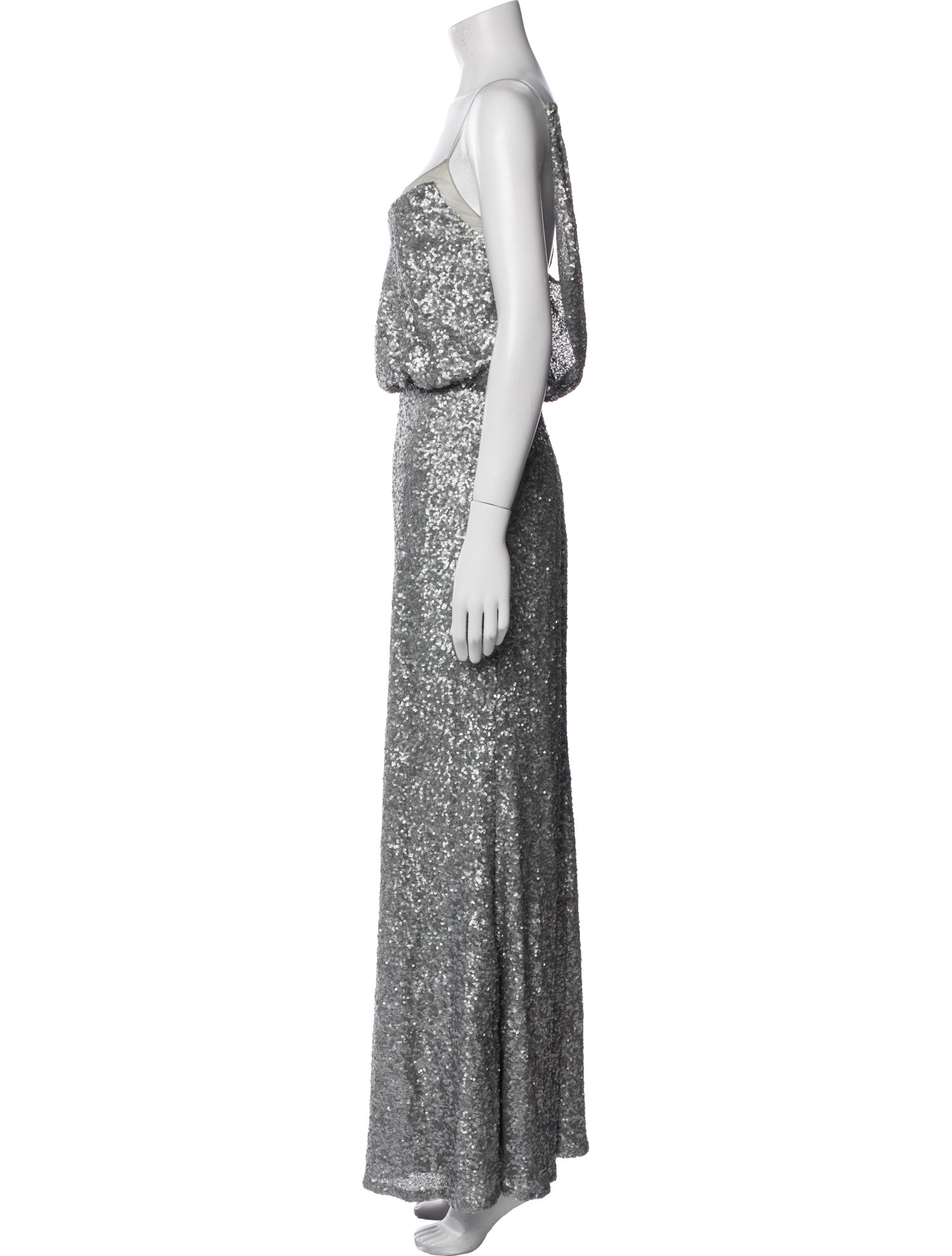 Badgley Mischka Square Neckline Long Dress