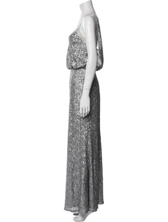 Badgley Mischka Square Neckline Long Dress