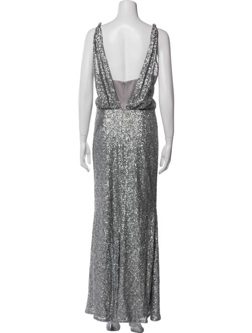 Badgley Mischka Square Neckline Long Dress
