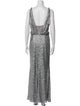 Badgley Mischka Square Neckline Long Dress