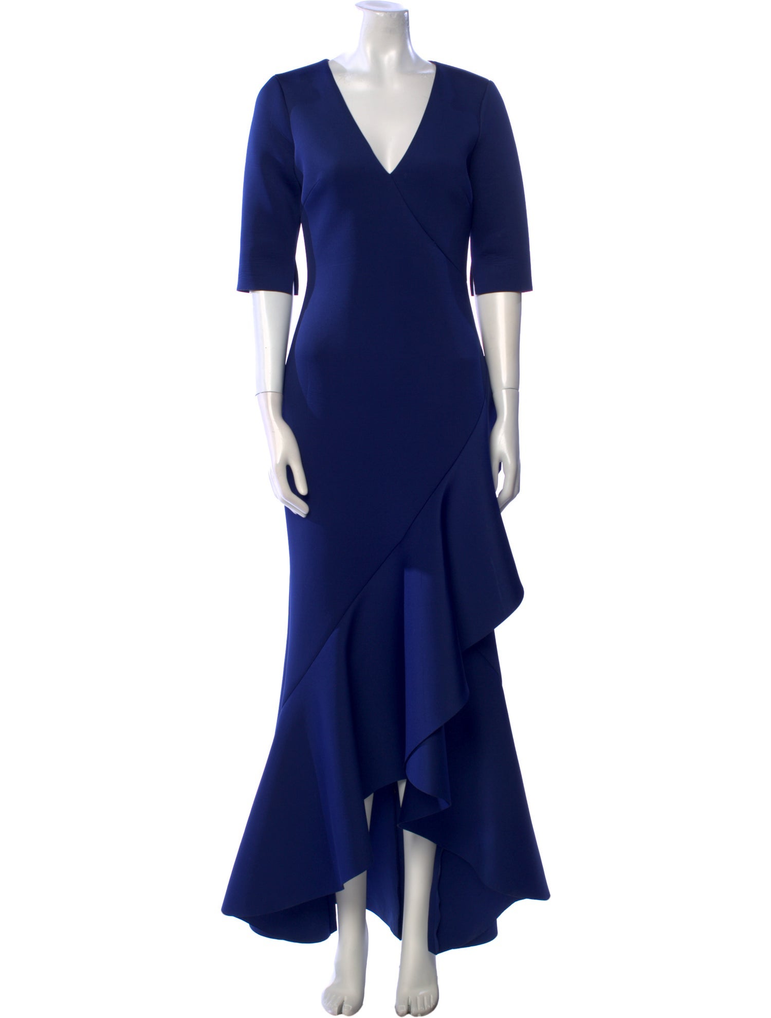 Badgley Mischka V-Neck Long Dress