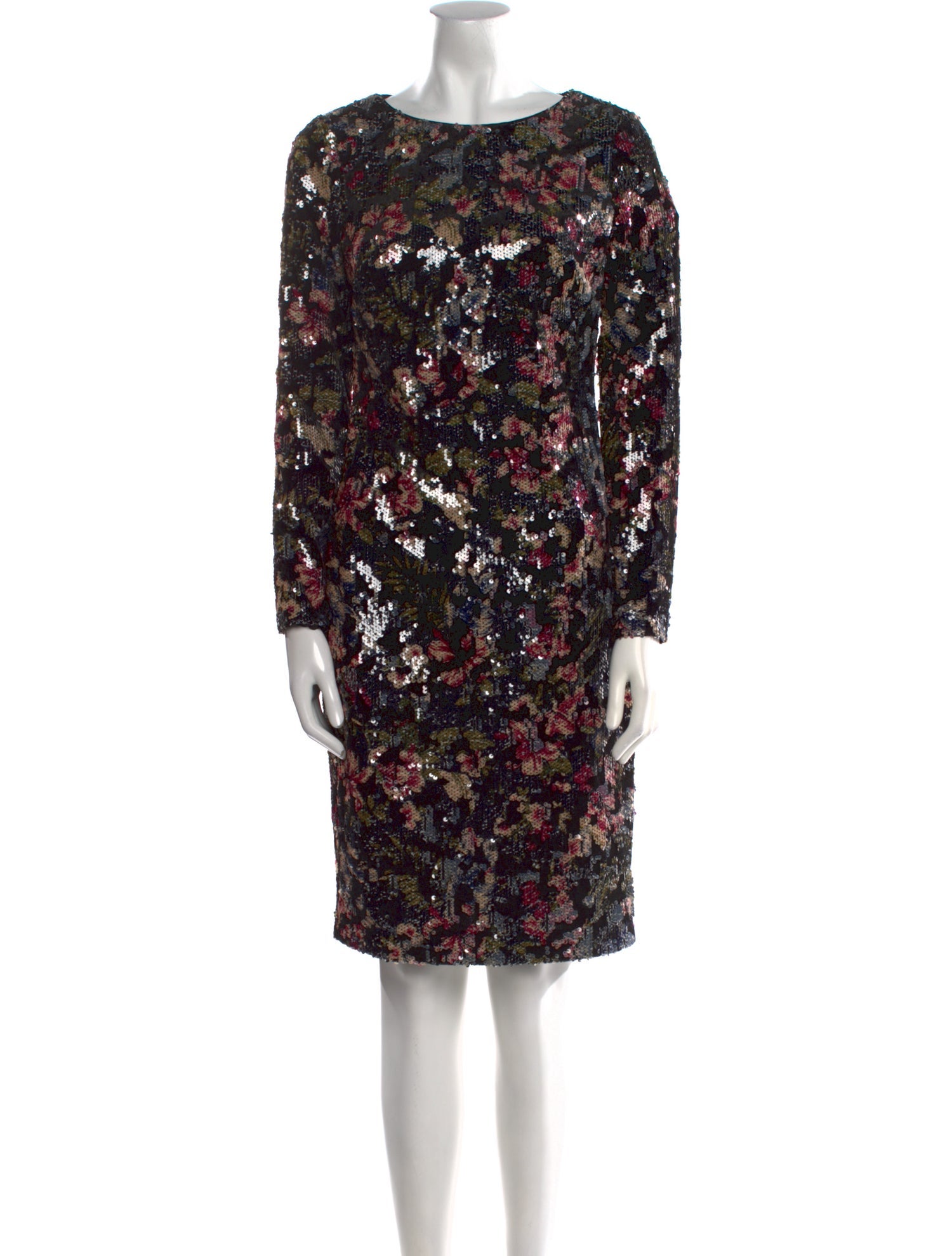 Badgley Mischka Floral Print Knee-Length Dress