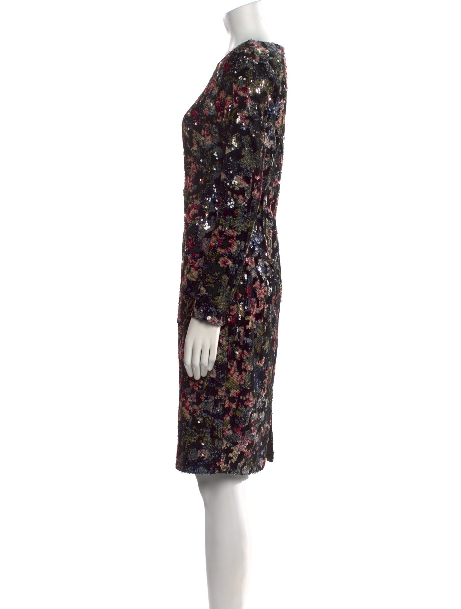 Badgley Mischka Floral Print Knee-Length Dress