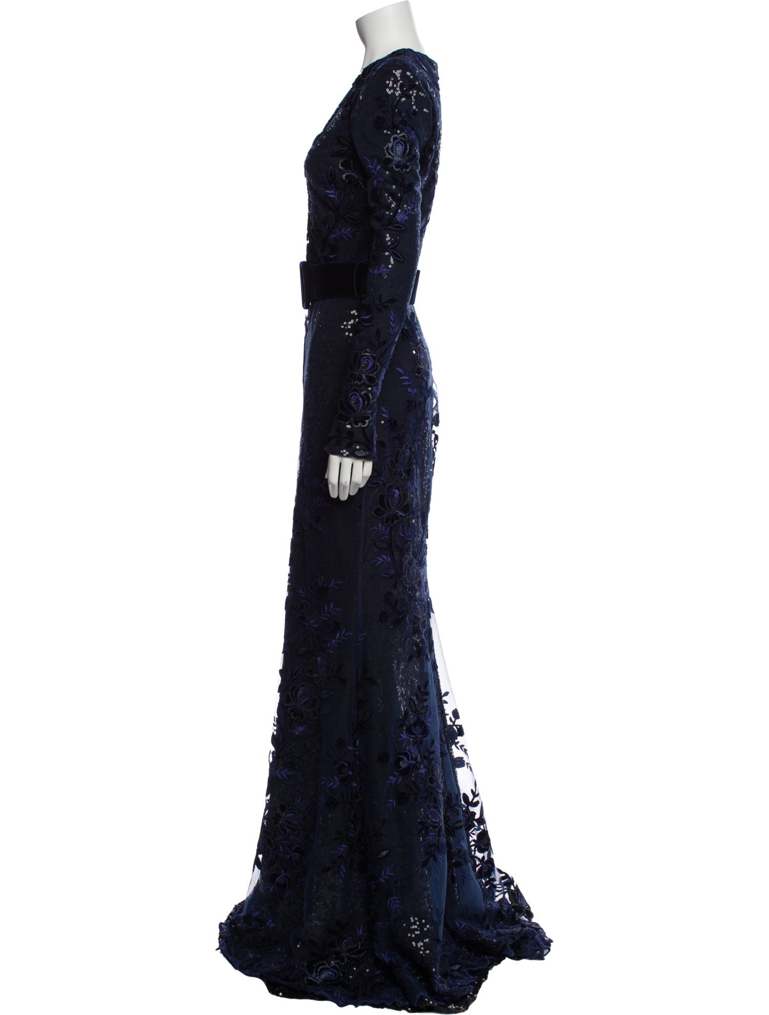 Badgley Mischka Sequin Long Dress