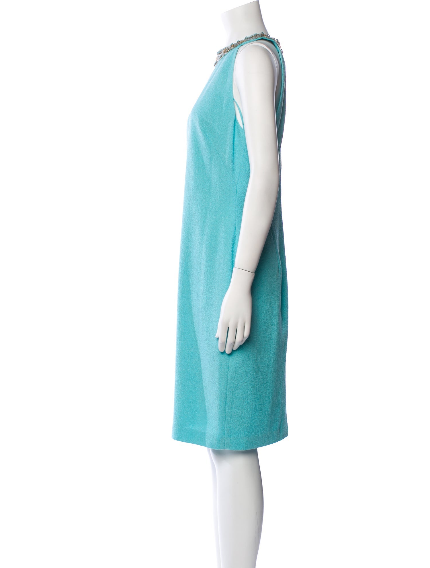 Badgley Mischka Mock Neck Knee-Length Dress