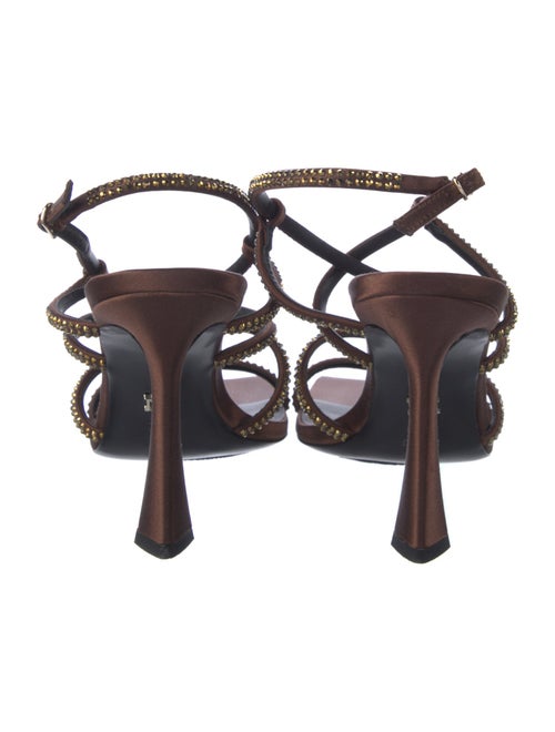 Badgley Mischka Satin Crystal Embellishments Sandals