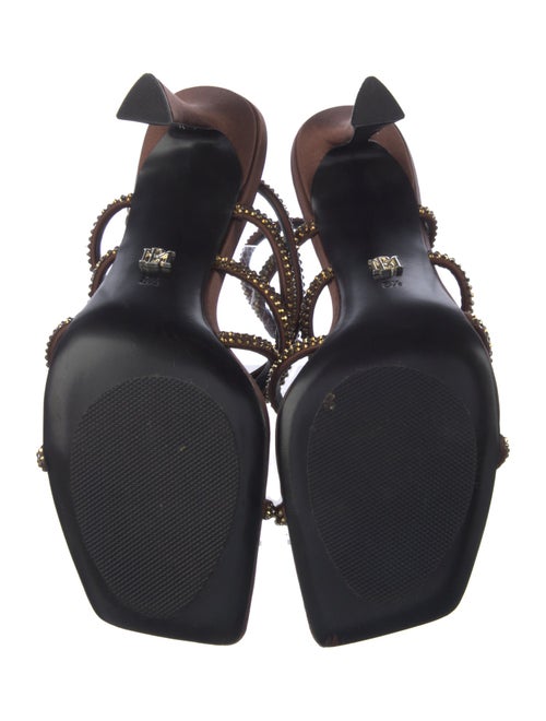 Badgley Mischka Satin Crystal Embellishments Sandals