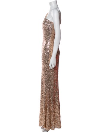 Badgley Mischka One-Shoulder Long Dress