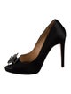 Badgley Mischka Satin Crystal Embellishments Pumps