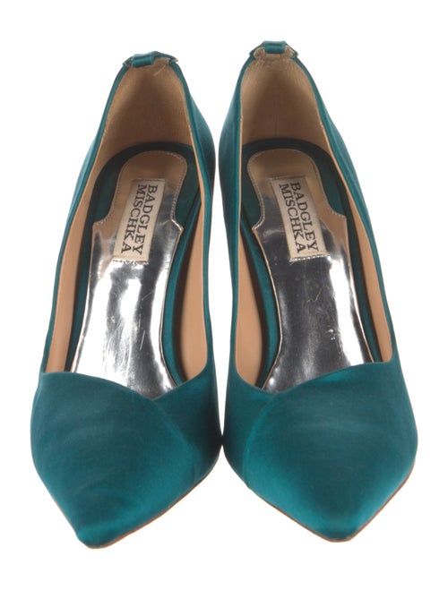 Badgley Mischka Satin Crystal Embellishments Pumps