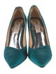 Badgley Mischka Satin Crystal Embellishments Pumps