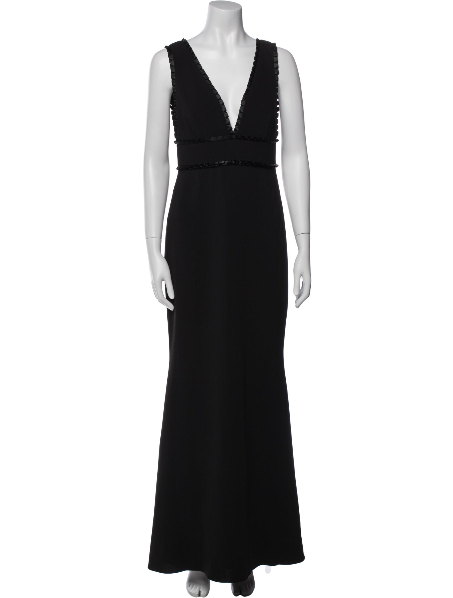 Badgley Mischka V-Neck Long Dress