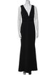Badgley Mischka V-Neck Long Dress