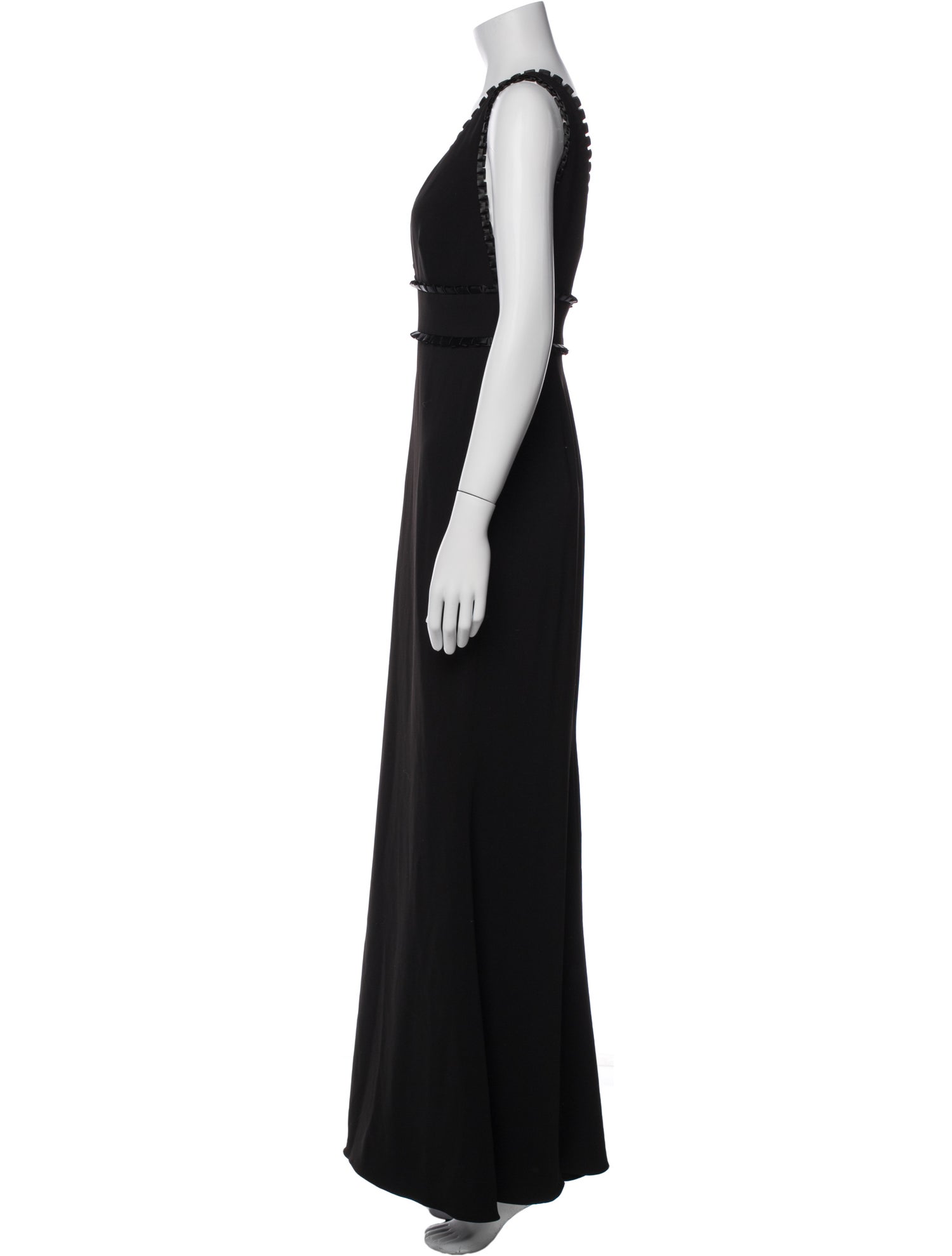 Badgley Mischka V-Neck Long Dress