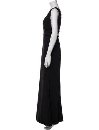 Badgley Mischka V-Neck Long Dress