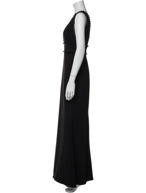 Badgley Mischka V-Neck Long Dress